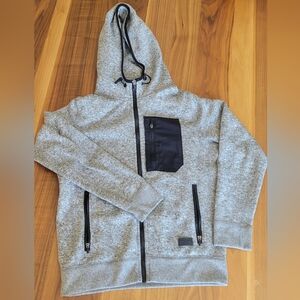 Gray and Black Zip-Up Hoodie